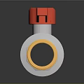 Industrial Ball Valve With Red Handle Silver Body And Golden Connector