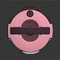 Pink Rice Cooker With Round Design Handle Control Panel And Brand Stickers