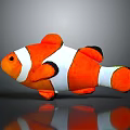 Orange White Clownfish Plush Toy With Soft Stuffed Body And Black Accents