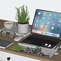 Modern Tablet Apple Mobile Phone Mouse Headset 3d model