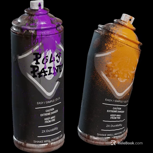 BLAZ PAINT Spray Paint Cans Purple And Orange With Easy Spray Extreme Coverage 3d model 