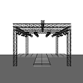 Public Facility Metal Truss Stage Structure With Lighting Equipment And Platform 3d model
