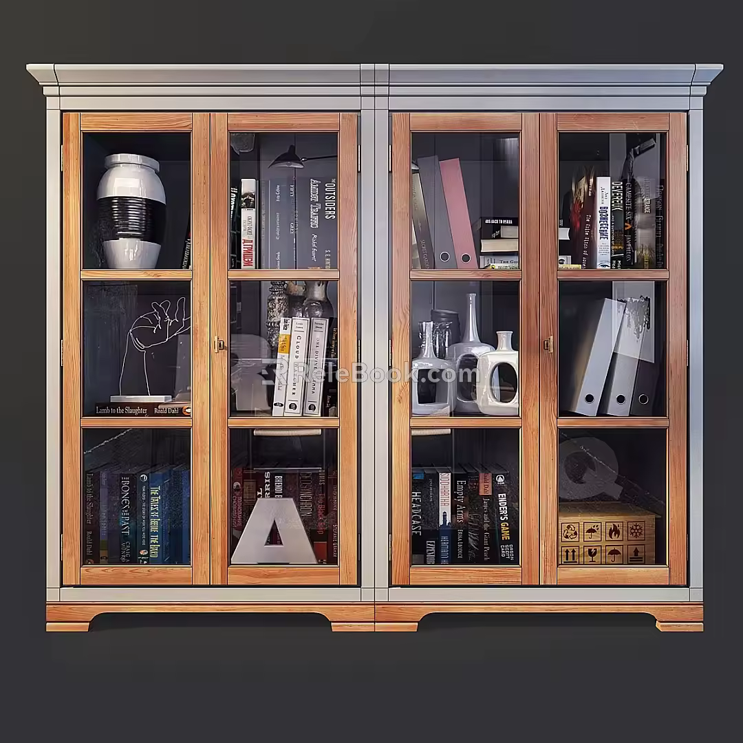 American Bookshelf Bookcase Locker 3d model