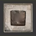Ancient Stone Square Container With Carved Human Figures And Decorative Base 3d model