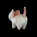 Cute Ceramic Cat Figurine With White And Pink Gradient Color Design