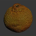 Round Orange Yellow Fruit With Rough Bumpy Surface And Small Stem