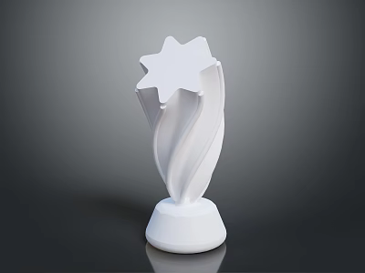 Modern White Star Shaped Furniture Decorative Piece With Curved Design Base 3d model