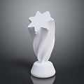 Modern White Star Shaped Furniture Decorative Piece With Curved Design Base