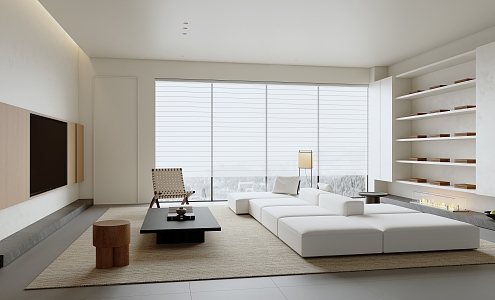 Modern Minimalist Living Room 3d model