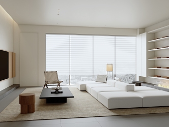 Modern Minimalist Living Room 3d model