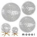 Modern Spherical Chandeliers with Triangular Mesh Design in Various Sizes for Interior Decor