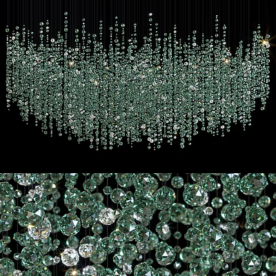 Luxurious Sparkling Crystal Chandelier Featuring Hanging Crystal Beads And Elegant Design 3d model