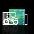 Agricultural Icon Designs With Tractor Farmland And Green White Elements 3d model