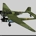 Vintage Green Painted Fighter Aircraft With Twin Propellers And Cross Insignia On Wings