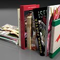 Stacked Books And Magazines With Colorful Covers And Fashion Lifestyle