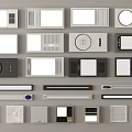 Modern Bathroom Accessories with Various Sleek Control Panels White Gray Black Designs and Functional Switches