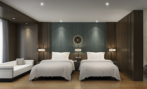 New Chinese Guest Room 3d model