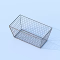 Rectangular Metal Mesh Storage Basket Perfect for Home Organizing and Storage 3d model