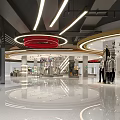 Modern Shopping Mall Lobby With Decorative Ceiling Bright Lighting Polished Floors And Spacious Interior