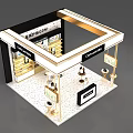 Elegant ClorisLand Exhibition Booth With Skincare Product Display Counter And Shelves Lighting