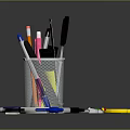 Essential Office Stationery Set With Metal Pen Holder Colored Pencils Scissors And Writing Tools