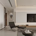 Modern Living Dining Room Interior With Floor to Ceiling Windows Round Sofa And Coffee Table