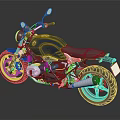 Classic Blue Motorcycle Design With Black Seat And Chrome Exhaust Pipe
