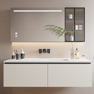 modern sink bathroom cabinet 3d model