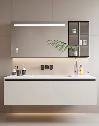 modern sink bathroom cabinet 3d model