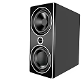 Modern Black Speaker With Dual Round Speakers And Central Control Panel 3d model