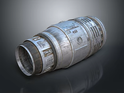 Complex Metallic Mechanical Engine Part With Detailed Ring Structures And Surfaces 3d model