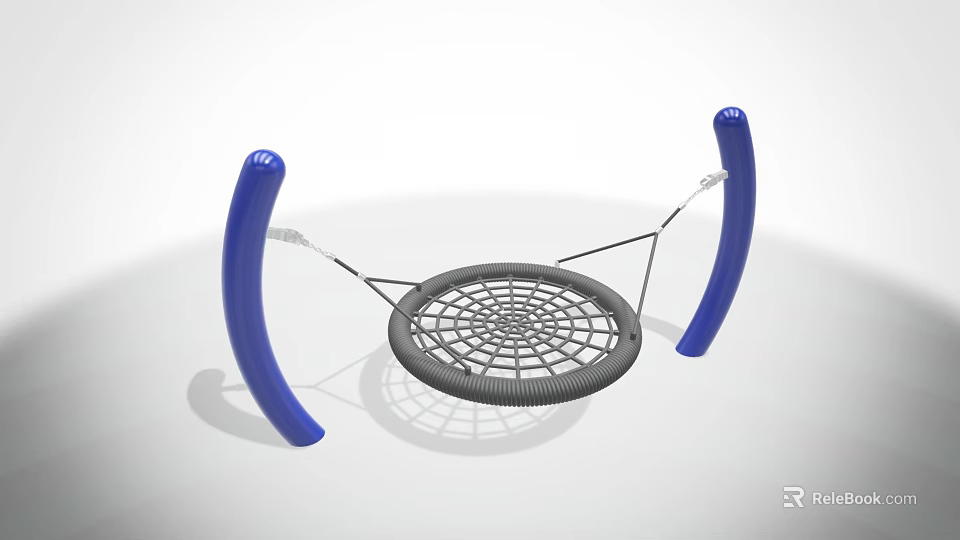 Outdoor Sports Equipment with Blue Curved Frames and Central Net Seat 3d model 