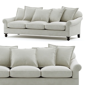 American-style three-person sofa 3d model