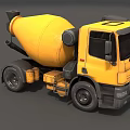 Yellow Concrete Mixer Truck Functional Design With Ladder Structure For Construction