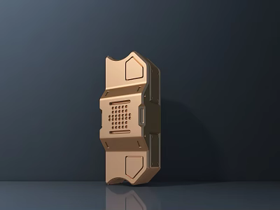 Golden Public Facility Installation Featuring Grid Design And Geometric Surface Structure 3d model