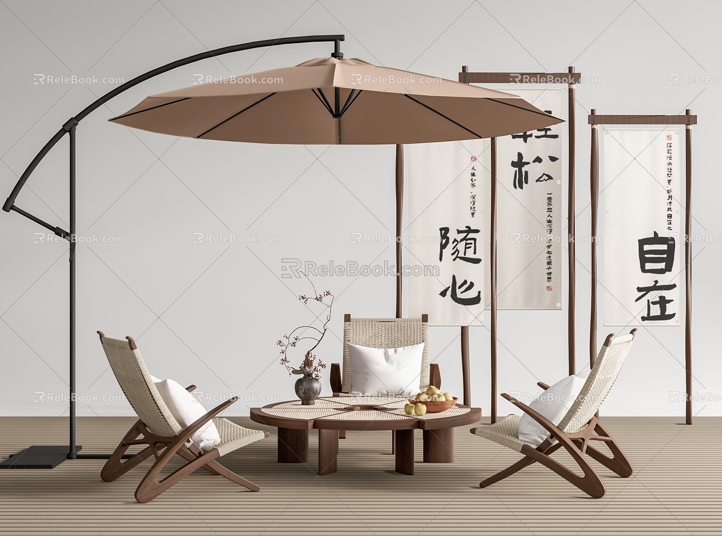 Modern Outdoor Table and Chair Rattan Outdoor Leisure Chair Side Table and Corner Table and Chair Combination Camping Beauty Chen 3d model