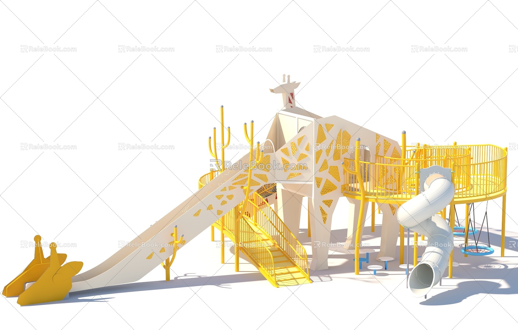 Giraffe Animal Paradise Customized Paradise Development Paradise Amusement Park Children's Paradise Playground Combination Function Slide Amusement Scoot 3d model