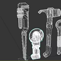 Hardware tool wrench hammer angle grinder polishing machine 3d model