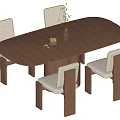 Dining table and chair combination 3d model