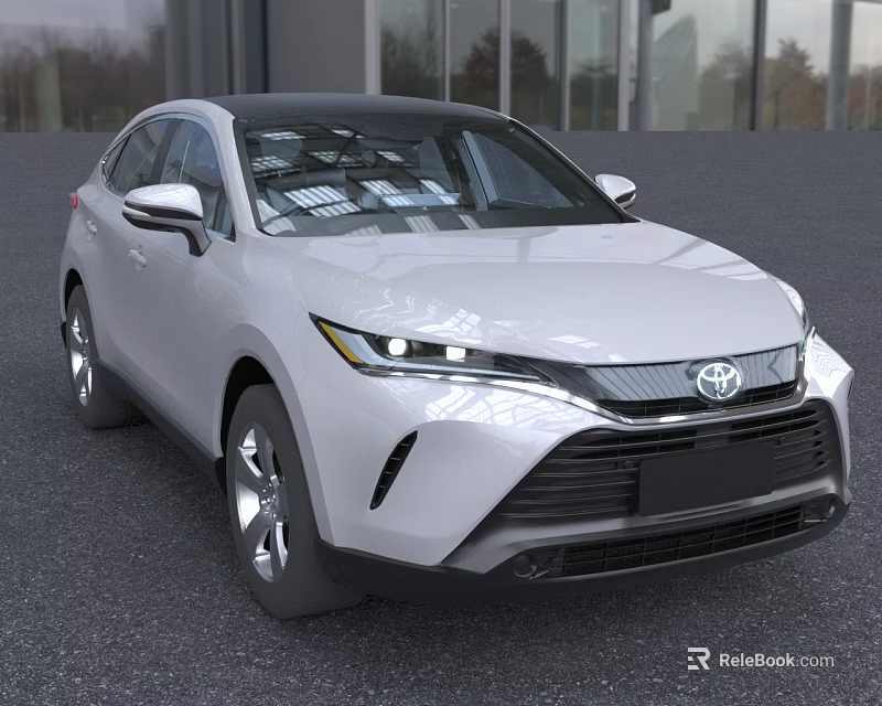 White Toyota SUV With Modern Front Facia Sleek Lines And LED Headlights 3d model 