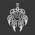 Elegant Silver Pendant with Celtic Knot Design and Initial Detail for Clothing Accessories