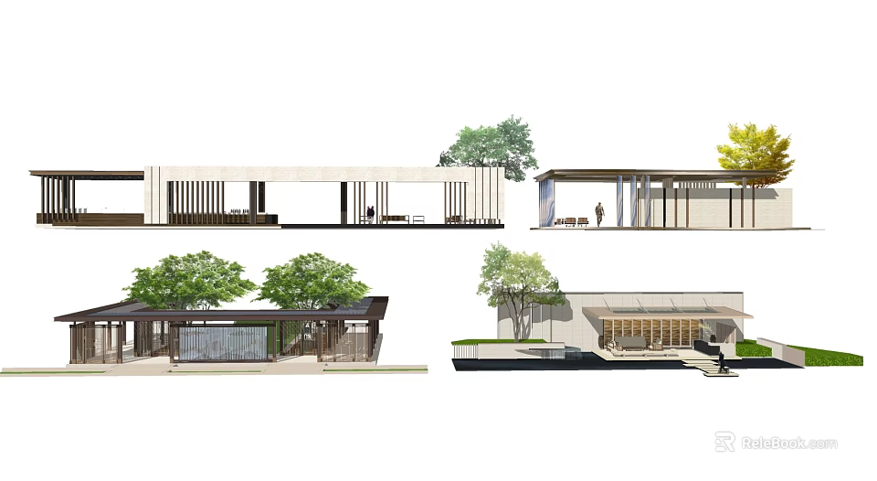 Modern Pergola Design For Outdoor Garden With Wooden Structure And Seating Area 3d model 