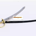 Traditional Curved Sword With Golden Hilt Black Scabbard And Engraved Blade Design