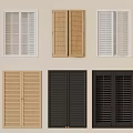 Different Window Shutter Styles Featuring Wood White Black And Wicker Designs 3d model