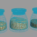Three Ceramic Jars with Airtight Lids Storing Oats Rice and Grains in Kitchen