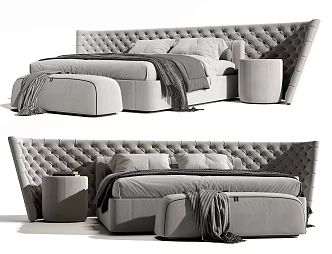 Modern Double Bed 3d model