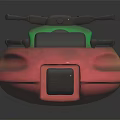 Colorful Green Red Gradient Vehicle with Black Seat Handlebars and Streamlined Design