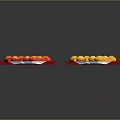 Colorful Animal Shaped Candies on White Plates with Red Decorative Edges and Dark Background