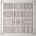 New Chinese-style openwork window grilles pane 3d model