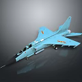 Light Blue Aerospace Shuttle Model With Red Emblems On Smooth Gray Background
